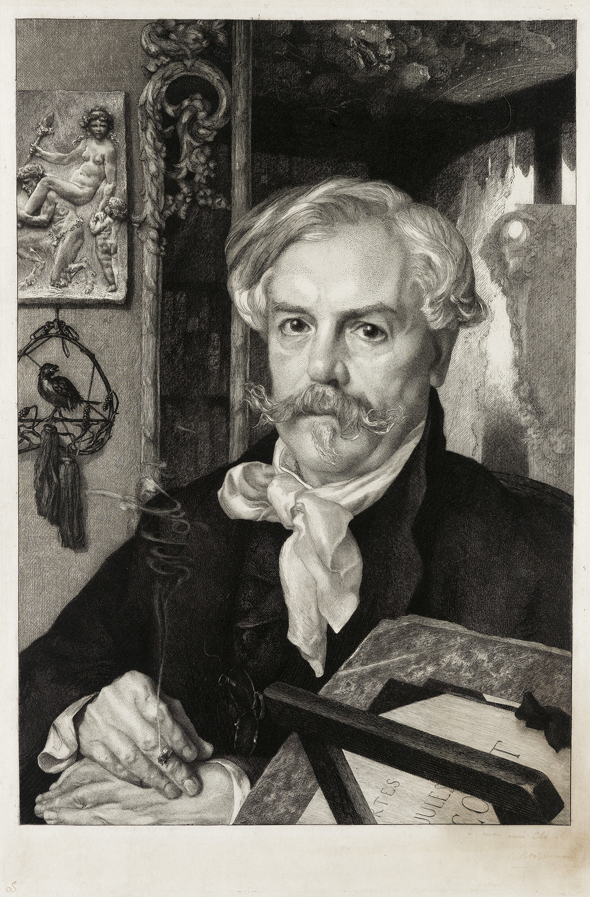 FÉLIX BRACQUEMOND Portrait dEdmond de Goncourt.